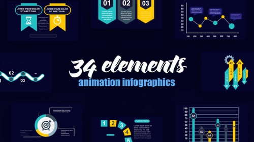 Animated Infographic Elements Pack for Business Data Visualization