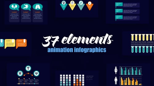 Animated Medical Infographics Kit with Data Visualization Elements