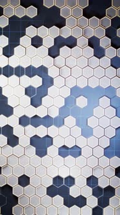 Metallic hexagon material background