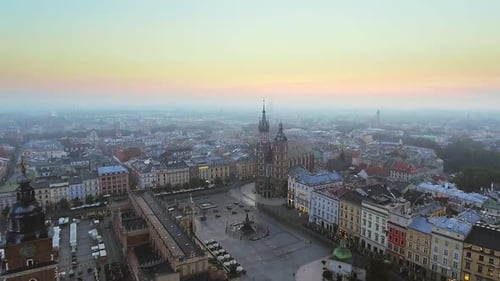 Mary's Church on the Main Square in Historical Center of Krakow, Poland