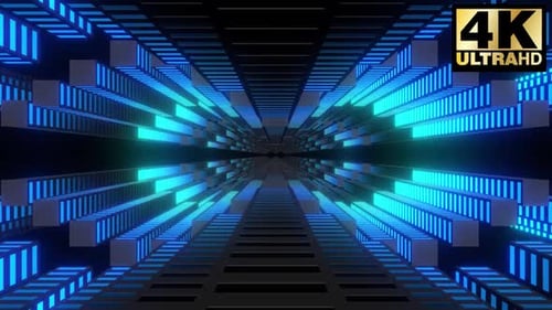 Animated Neon Bar Tunnel Visualizer Background
