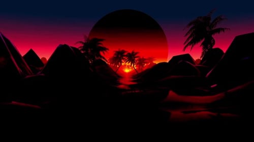 Silhouette Rote Sonne
