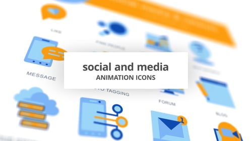 Animated Social Media and Technology Icon Set