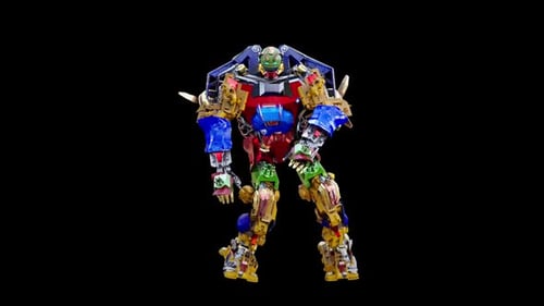 Colorful Robot Toy Walking and Dancing Animation