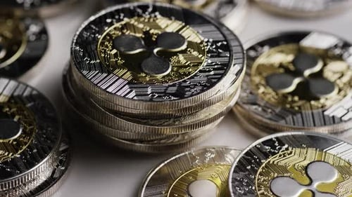 Ripple Coins Stacked Physical Crypto Currency