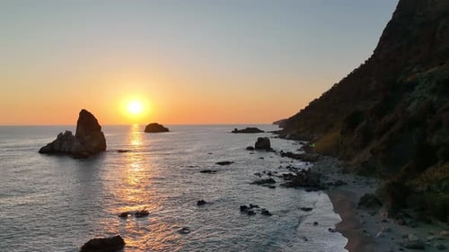 Colorful sunset over the Mediterranean Sea