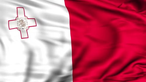 Realistic Waving Flag of Malta Animation