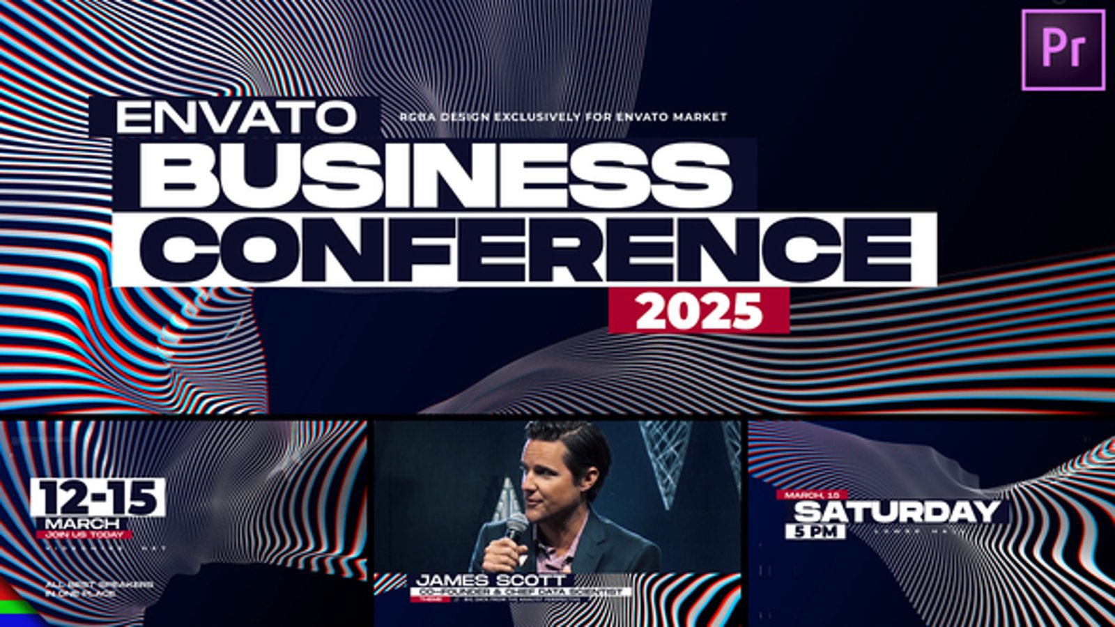 Dynamic Business Conference Opener with Wavy Glitch Effects, Product ...