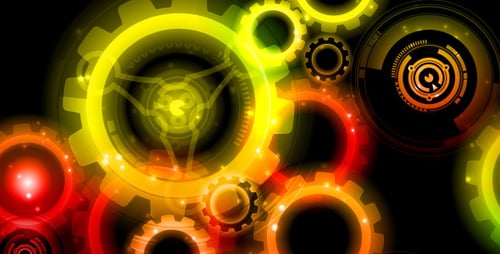 Glowing Futuristic Gears Animated Motion Background
