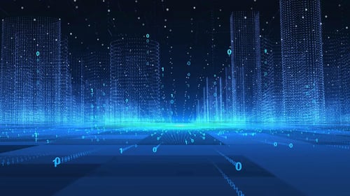 Wide Screen Cool Future Technology Holographic Smart City High Rise Building Model Space Promotion