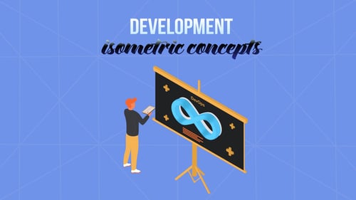 Isometric Business & Technology Development Concepts Animation
