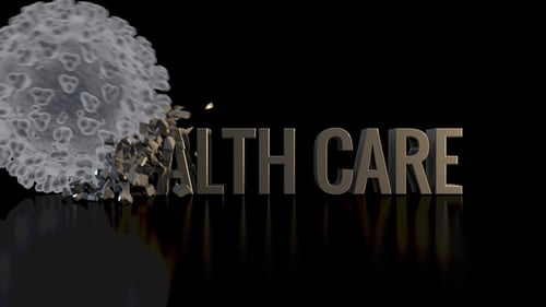 Virus-like Cell Crushing 3D Healthcare Text Title