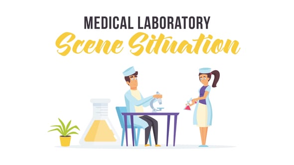 Animated Medical Laboratory Scenes with Scientists and Experiments ...