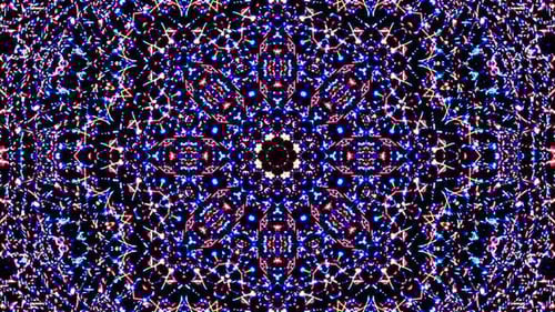 Vibrant Glowing Kaleidoscope Geometric Motion Background