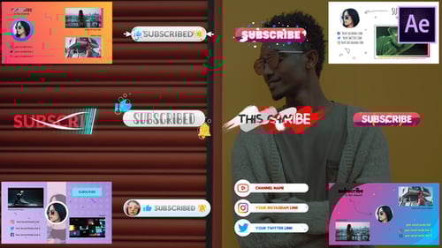 Dynamic Subscribe Animations and Video End Screens Template