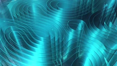 Reihen von bunten, plätschernden Streifen, Animation, 3D-Rendering. Motion-Design. Glattes hypnotisches Muster.