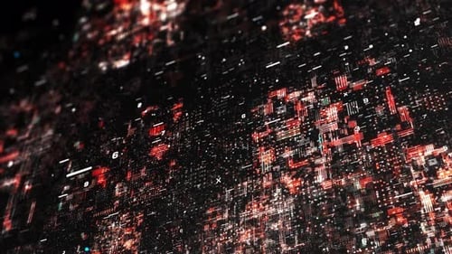 Abstract digital particles flow,Technology digital connection background. (loopable)