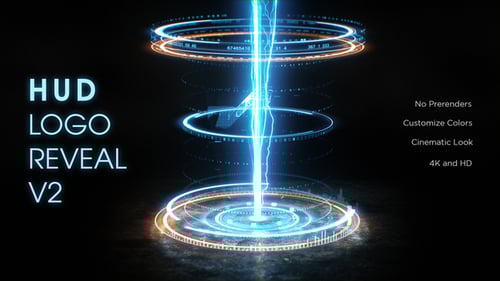 Holographic Digital Logo Reveal Animation