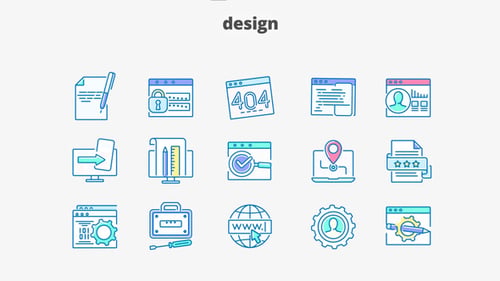 Diseño - Íconos animados de contorno relleno