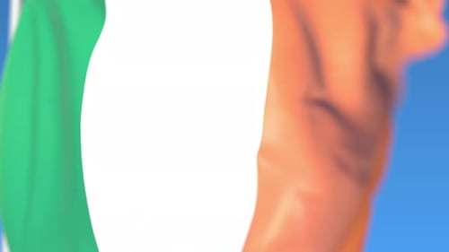 Waving Irish Flag Loop Vertical Animation