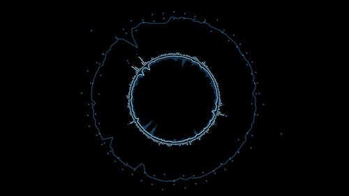 Blue sound wave circle seamless loop video