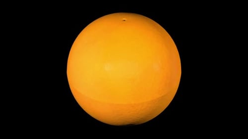 Realistic Spinning Orange on Alpha Channel