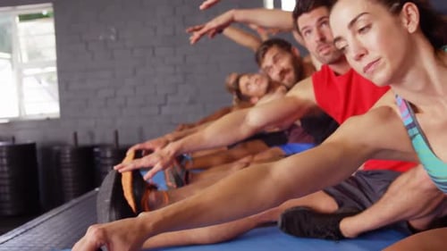 Group of people exercising