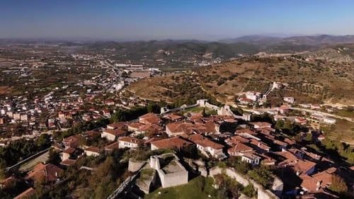 Aerial View of the Old Fortress in Mountains