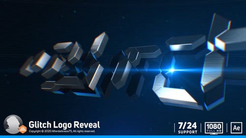 Dynamic Digital Glitch Logo Opener with Powerful Light Flares