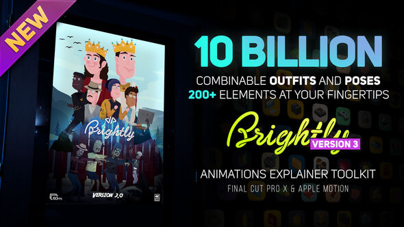 Cover for Brightly V3 | Animations Explainer Toolkit - Final Cut Pro X & Apple Motion