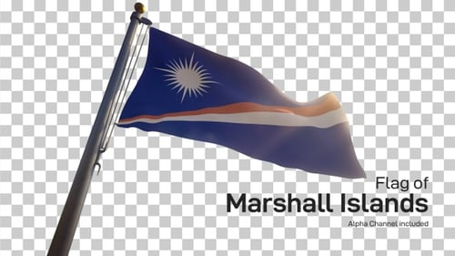 Waving Marshall Islands National Flag