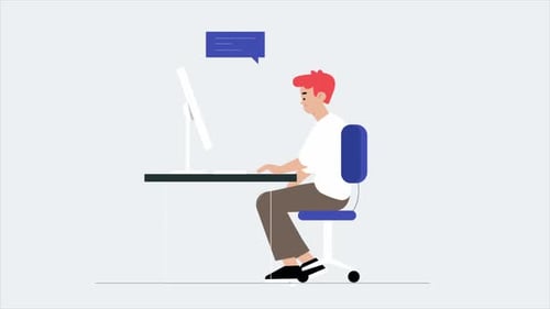 Homme travaillant au bureau avec un ordinateur