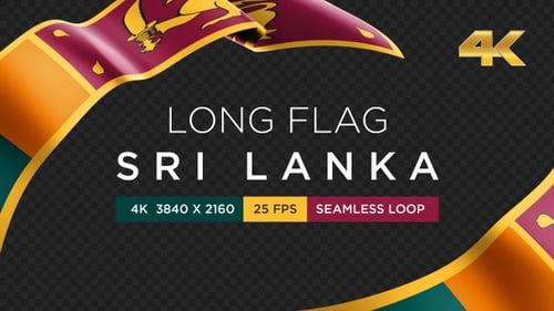 Dynamic Waving Flag of Sri Lanka Animation Element