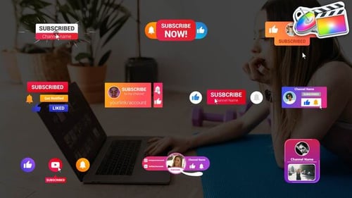Colorful Social Media Subscribe Animations Pack for Video Creators