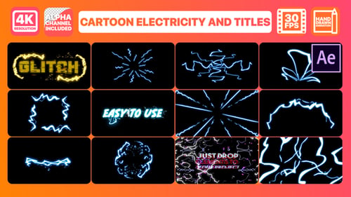 Electricidad de dibujos animados y títulos | After Effects