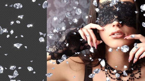 Falling Diamond Overlay with Sparkle and Shine