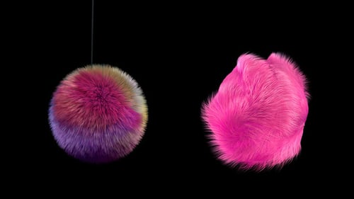 Colorful Fluffy Spheres Swaying and Morphing Animation