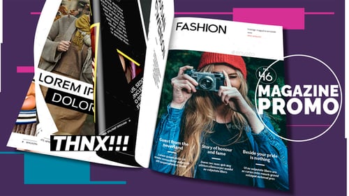 Dynamic Magazine Page Flip Promo with Modern Glitch Effects