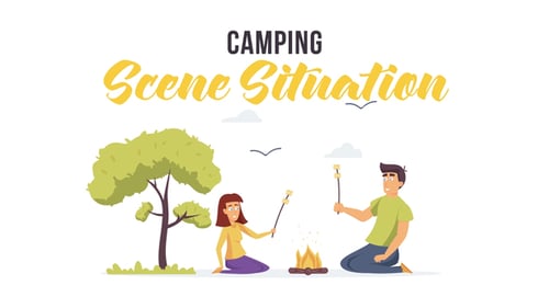 Animated Flat Design Outdoor Adventure Scenes