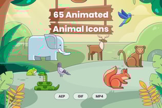 65 Animated Animal Icons