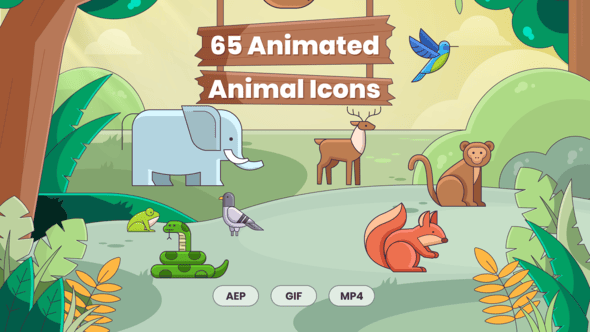 65 Animated Animal Icons