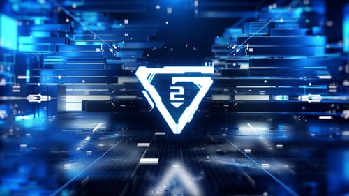 Futuristic Digital Grid Logo Reveal Intro