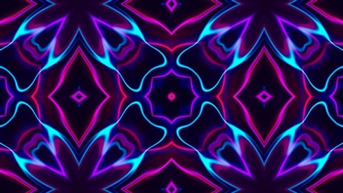 Multicolor Neon Line Abstract Liquid Kaleida Background Seamless Loop V1