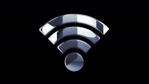 Wifi mobile network communication metal symbol loop rotating