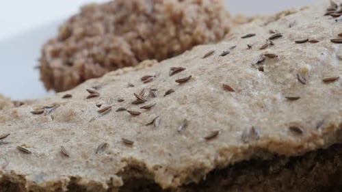 Close Up of Dark Bread with Seeds