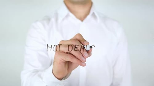 Writing Hot Deals on Transparent Surface