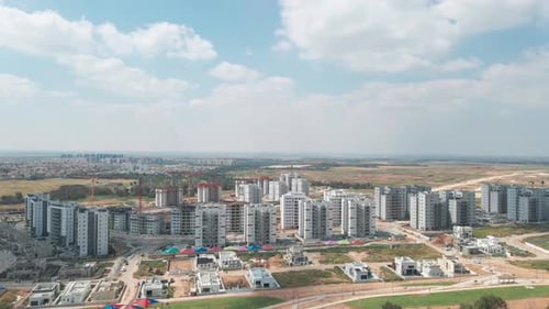 new neighborhood buildings at southern district city at the state of israel named by netivot