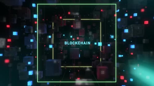 Futuristic Abstract Tunnel Word Blockchain
