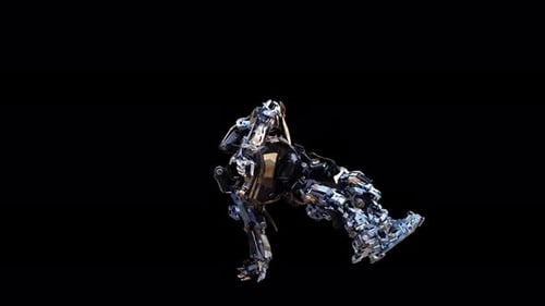 Powerful 3D Robot Character Performing Dynamic Action Movements