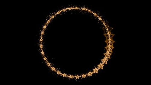Animated Golden Star Circle Overlay with Glowing Particles